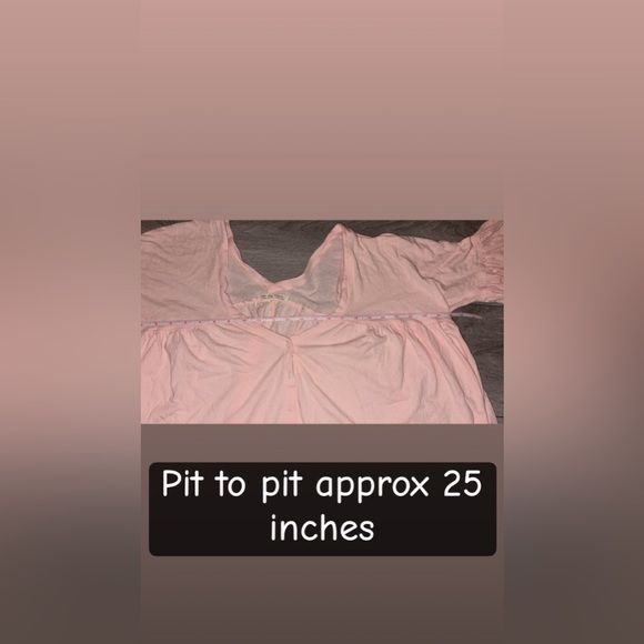 We The Free Women’s Size Large Pink Button Up Oversized Crop Blouse Flowy Sheer - Picture 3 of 6